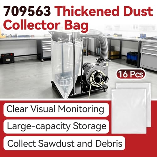 16 Pcs 709563 Dust Collector Bags Compatible With Jet, Grizzly