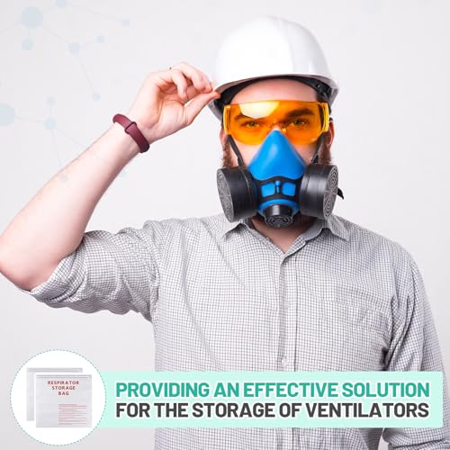 4 Pcs Respirator Storage Bag with Upgraded Zipper, 15.35" x 16"