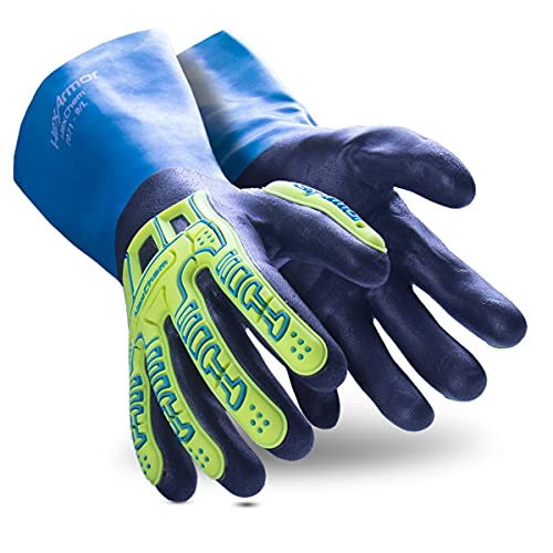 HexArmor | Chemical and Liquid Resistant Long Cuff Saftey Gloves | HexChem Series - color: Hexchem 7071, Level 2 Puncture, Fluid and Chemical Resistant, size: XX-Large