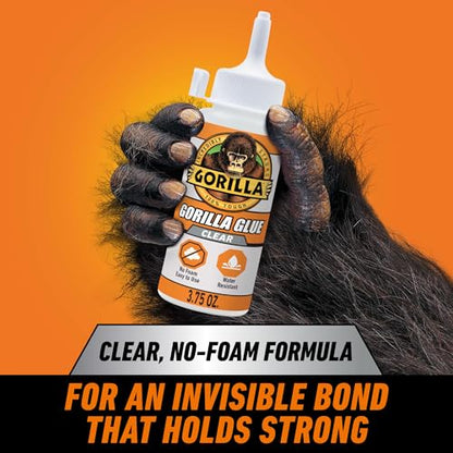 Gorilla Clear Glue, All Purpose, Polyurethane, 3.75 oz Bottle, 8-Pack - size: Bottle 3.75oz, style: Bottle 8 Pack