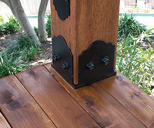 OZCO Laredo Sunset Post Base Kit, 8in x 8in, 1 Kit with Hardware, Black - size: 8x8, style: Laredo Sunset