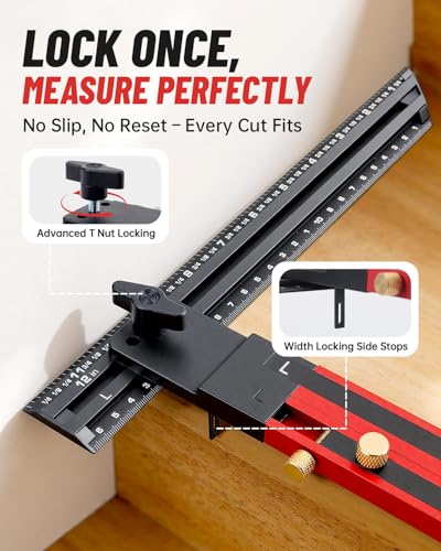 Stair Tread Template Tool for Stairs Shelves Projects - color: Red and Black