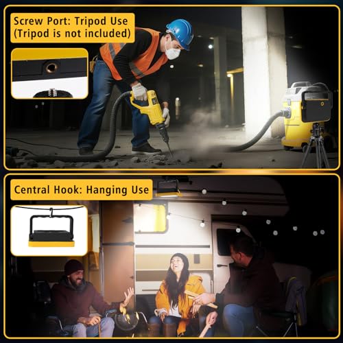 T-SUN Rechargeable Work Light, 2 Pack Portable Flood Lights for Job Site - size: 2 Pack
