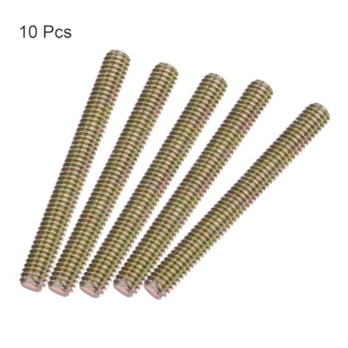 uxcell 10pcs Color Zinc Fully All Threaded Rod 5/16"-18, 3" Length, Carbon Steel Thread Screw for Furniture Mounting Assembly Fastening - size: 5/16x3 inch