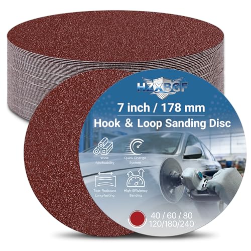 30Pcs 7 Inch Hook and Loop Sanding Discs, Sandpaper Pads for Air Sander - style: 7 Inch Mix30PCS