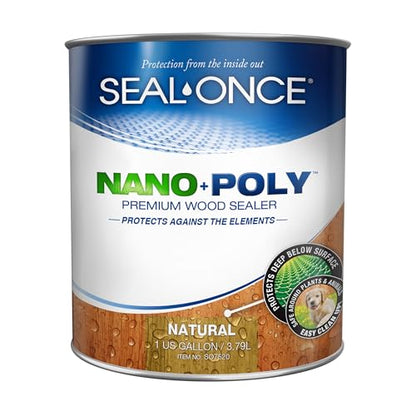 Seal-Once Nano+Poly Wood Sealer and Waterproofer, Natural, 1 Gallon - color: Natural, size: 1 Gallon
