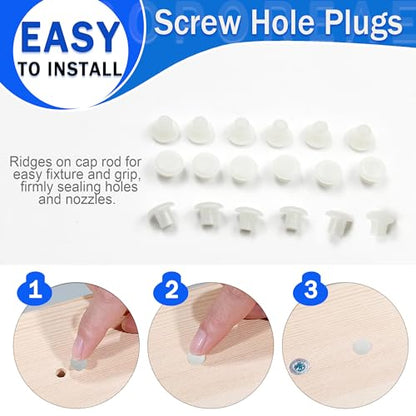 300Pcs 3/16" Plastic Hole Plugs, Screw Cap Round Button Plug - color: Clear, size: 300pcs*0.19"(5mm)