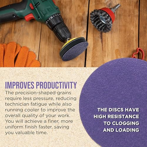 Dura-Gold Premium 120 Grit 3" Purple Film Ceramic Sanding Discs, Box of 30 - style: 120 Grit