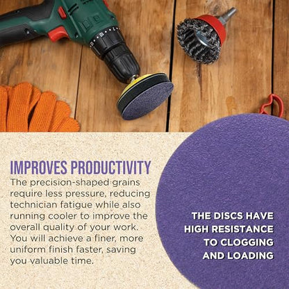 Dura-Gold Premium 120 Grit 3" Purple Film Ceramic Sanding Discs, Box of 30 - style: 120 Grit