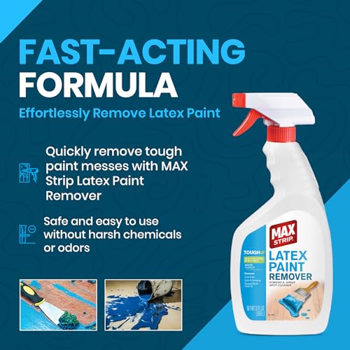 Max Strip Latex Paint Remover Gel Spray, Multi-Surface Safe, 22 fl oz