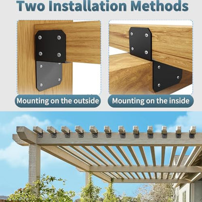 4Pcs 3" x 3.5" Post Caps Tie Bracket, 4x4 Wood Post Anchor - size: 4×4