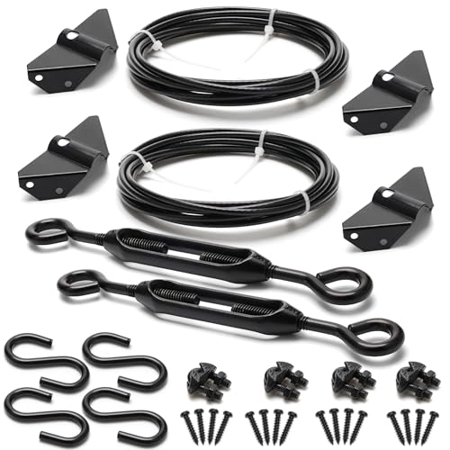 2 Set Anti-Sag Gate Kits for Wooden Fence, Anglecai Gate Support Cable Kit