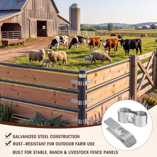 16 Pack 1-5/8" Horse Stall Panel Clamps Kit, Galvanized Steel