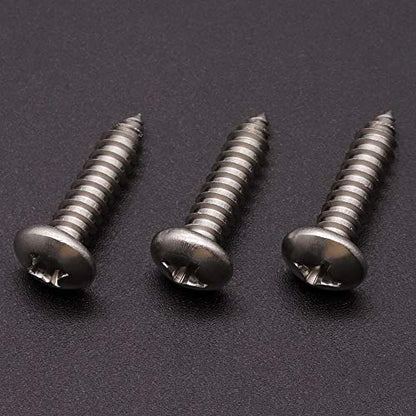 #4 x 1 (100 Pack) Stainless Steel Phillips Pan Head Wood Screws, Stainless Steel 304 (18-8), Pan Head Sheet Metal Screws Self Tapping for Wood - size: #4 x 1"