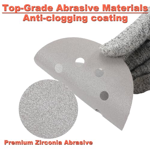 5 Inch Film Sanding Discs: 80-240 Grit Hook & Loop 8 Hole Assortment
