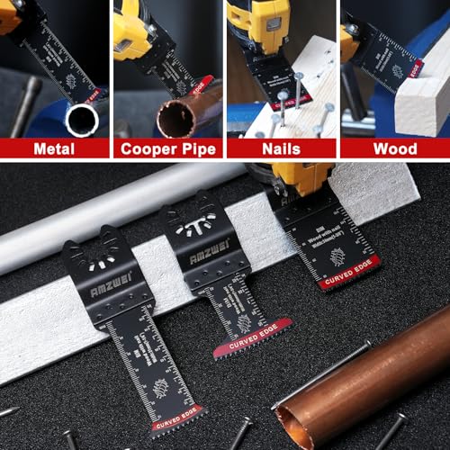 AMZWEI 30 Pcs Bi-Metal Oscillating Saw Blades Wood with Nails, Metal Cut