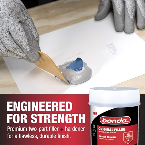 Bondo Original Filler 7 lb with Hardener 2.75 oz, Repairs Dents, Dings, Holes, and Scratches, Multi-Surface Use on Wood, Aluminum, Concrete, and Fiberglass (OR-GAL-ES)