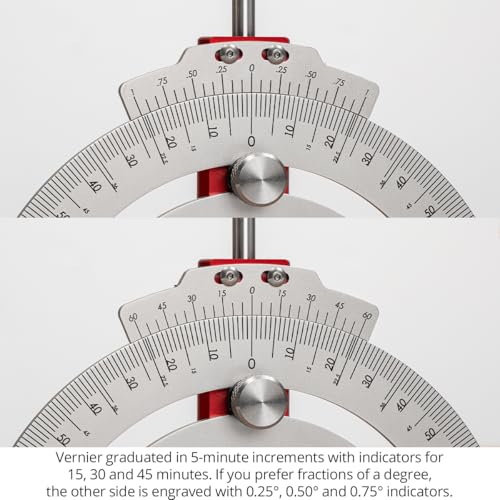 Woodpeckers Drill Press Protractor, Set Angles Quickly & Accurately on Drilling Table & Band Saw, USA Made Drill Press Accessory - DPP