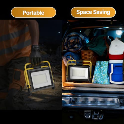 AIKVSXER Portable LED Work Light, 300W 36000LM Job Site Lights, 1 Pack
