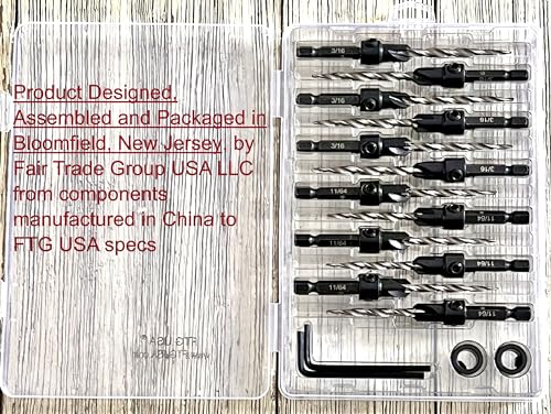 FTG USA 6 Pc #8 (11/64") 6 Pc #10 (3/16") Tapered Countersink Drill Bit Set - size: #8#10, style: Same Sort 6 Pc