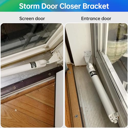 Yuleimy Reinforced Storm Door Closer Bracket Replacement Kit, White - size: White