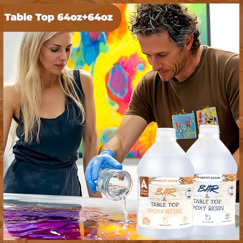 Table Top Epoxy Resin Kit 1Gallon，Crystal Clear Resin Casting Supplies