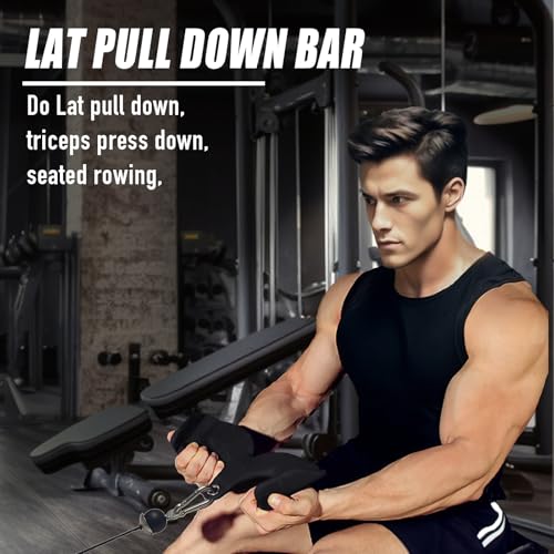 Ergonomic LAT Pull Down Bars, Back and Triceps Strength Training Equipment, LAT Pulldown Attachments, Cable Attachments for Home Gym - color: BT0024