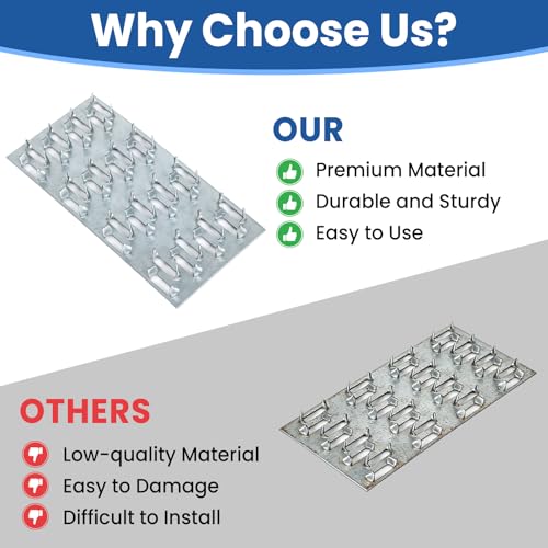 30 Pack Truss Plates, 4" x 2" Pronged Truss Mending Plate with Nail Teeth, Galvanized Steel Repair Tie Plate Bracket for Roofting Truss Wood Timber Connector - size: 4" x 2"