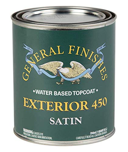 General Finishes Exterior 450 Water Based Topcoat, 1 Quart, Satin - color: Satin, size: 0.25 Gallon
