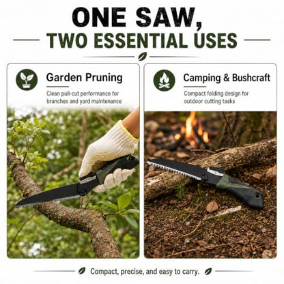Saboten Japanese Folding Pruning Hand Saw, Made in Japan 5.1" (130mm), Resin-Resistant Fluorine Coated Blade, Sharp Pull-Cut Design for Bonsai, Florists, Garden & Tree Branches | forest Originals - size: 130mm (5.1")