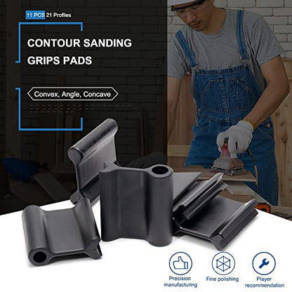 11 PCS Contour Sanding Grips with 21 Profiles