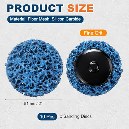10 Pcs 2" Fine Grit Diamond Quick Change Easy Stripping Discs - size: 2"
