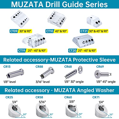 Muzata 30 90 Degree Visible Cable Railing Drill Guide Jig CT09 - size: 30° & 90°