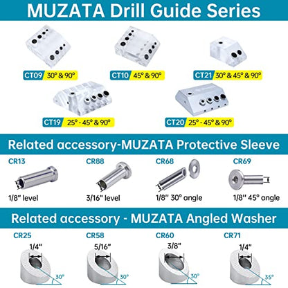 Muzata 30 90 Degree Visible Cable Railing Drill Guide Jig CT09 - size: 30° & 90°