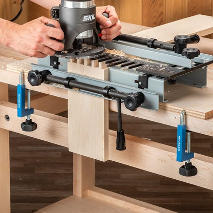 Rockler Universal Fence Clamps for Woodworking (Set of 2) – Great Fence Clamp for False Fence, Half-Fence, Stop Block, & More – Compact, Lightweight Aluminum Body w/Steel Threaded Woodworking Clamps