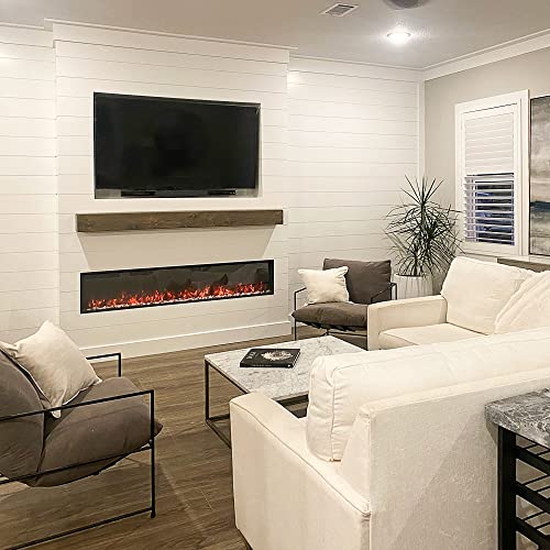 Fireplace Mantel, Rustic, Shelf, Floating Mantle, Real Wood, Beam, URBANDI (Grey, 36Lx6Hx8D) - color: Grey, size: 36Lx6Hx8D