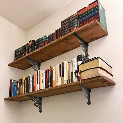 SELEWARE 2 Pack 12" Heavy Duty Shelf Brackets, Branch Decorative L Brackets - size: 12 Inch, style: Branch-2 pack