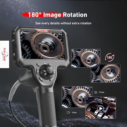 Ralcam 4-Way 360° Articulating Borescope for Mechanic Automotive HVAC Wall - size: 6.2mm
