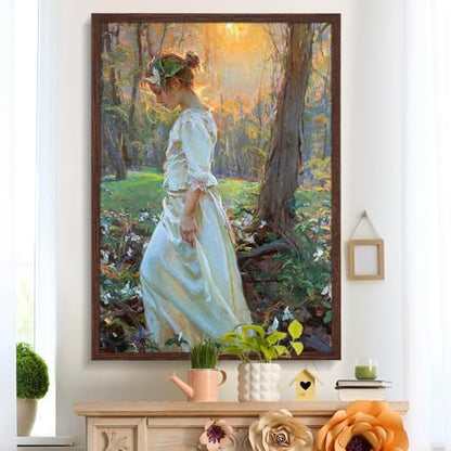 Solid Wood 24x36 Frame - Single Frame, Rustic Walnut 24 x 36 Poster Frame for Artwork, Puzzles, Photos and Movie Posters Picture Frames - size: 24" x 36"