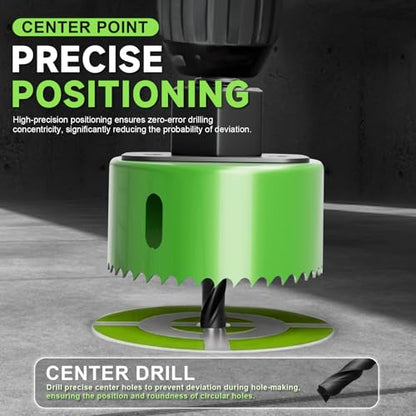 27 Piece Hole Saw Set - High Carbon Steel 19-152mm (3/4" to 6") Blades for Drywall, Softwood, Plastic, and PVC; Professional Grade with Instant Support - size: 27PCS(3/4" to 6"/19-152mm )
