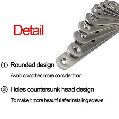 4 Pcs 9.7" Stainless Steel Flat Brackets, Mending Plates with 32PCS Screws