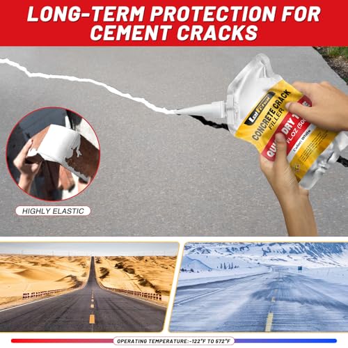 Concrete Crack Filler, Cement Crack Filler, Fast-Drying Crack Filler, Self-Leveling Caulking Sealan Effectively Repairs Cracks in Driveways, Sidewalks, Patios, and Window Sills (3 Pack - 3.3LB) - style: 3 Pack - 3.3LB