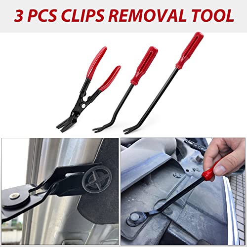Nilight Trim Removal Tool 88Pcs, Auto Push Pin Bumper Retainer Clip Set - color: 88 Clips+ Remover Tools Red