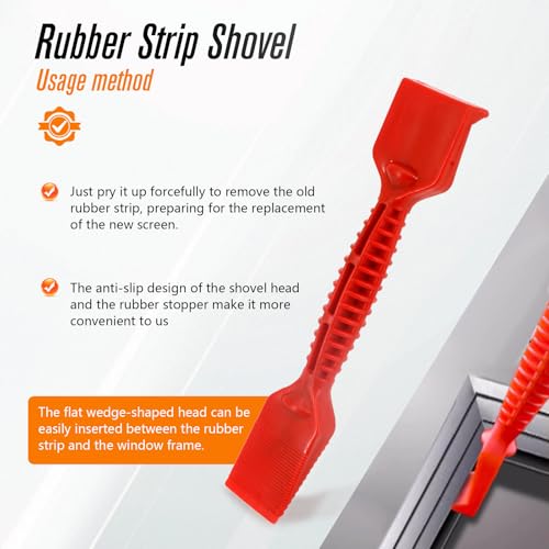 Screen Repair Tools, 6 in 1 Window Screen Installation Kit Include Screen Roller Spline Roller Tool, Spline Removing Hook, Rubber Strip Shovel for Installing and Replacing Window Patio Sliding Door