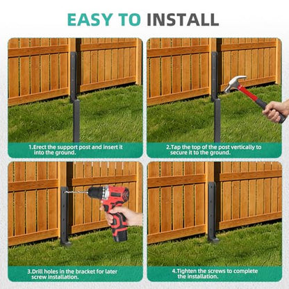 8PCS Fence Post Repair Kit, One-Piece Fence Post Repair Stakes
