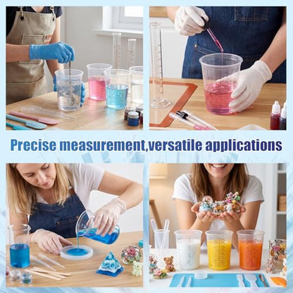 Hushee 100 Pcs 32 oz Paint Mixing Cups 1000 ml Disposable Measuring Cups