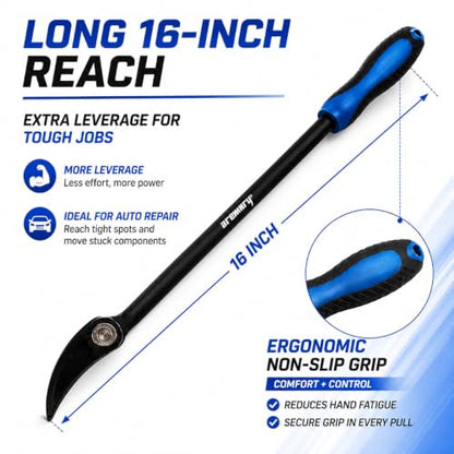 16 Inch Indexing Pry Bar, 15-Position Adjustable Cr-V Indexable Prybar Tool - size: 16 Inch