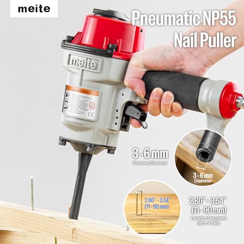 meite NP55 Pneumatic Nail Remover, 9-16 Gauge Denailer for Pallet Recycling - size: for 2-3/4"~3-1/2"(71-90mm) Nail Length
