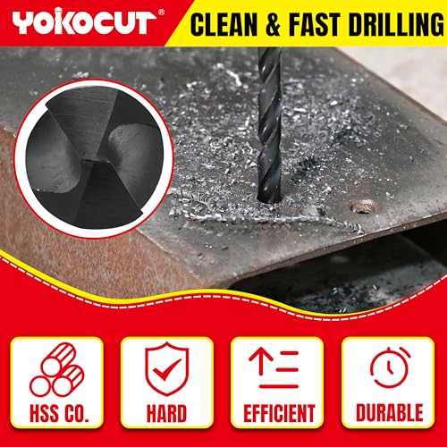 3/8 Inch x 12 Inch Drill Bit – Long Drill Bit, Industrial Black Oxide Coating – Cobalt Aircraft Extension Drill Bits for Steel, Hard Metal, Cast Iron, Wood, Plastic - style: 3/8 x 12 Inch