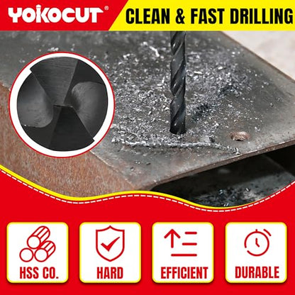 3/8 Inch x 12 Inch Drill Bit – Long Drill Bit, Industrial Black Oxide Coating – Cobalt Aircraft Extension Drill Bits for Steel, Hard Metal, Cast Iron, Wood, Plastic - style: 3/8 x 12 Inch